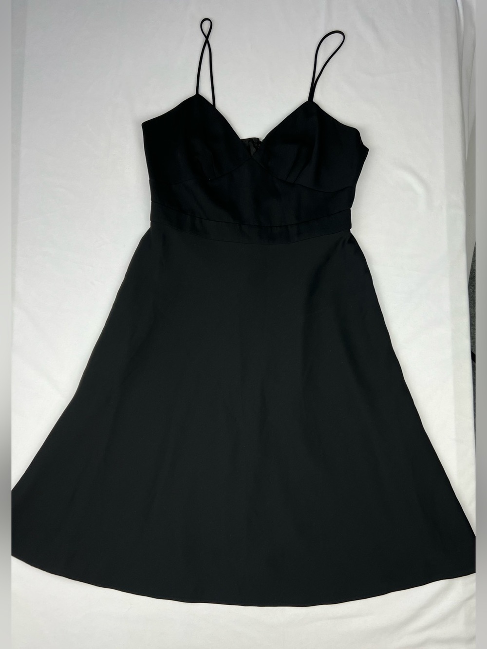 J.Crew Black Fit & Flare Dress Size 6 Sweetheart Spaghetti Strap Lined A-Line